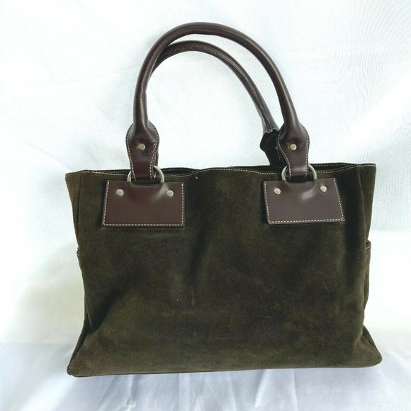 Levenger Suede Leather Dark Brown Shoulder Hand ba - Picture 2 of 10